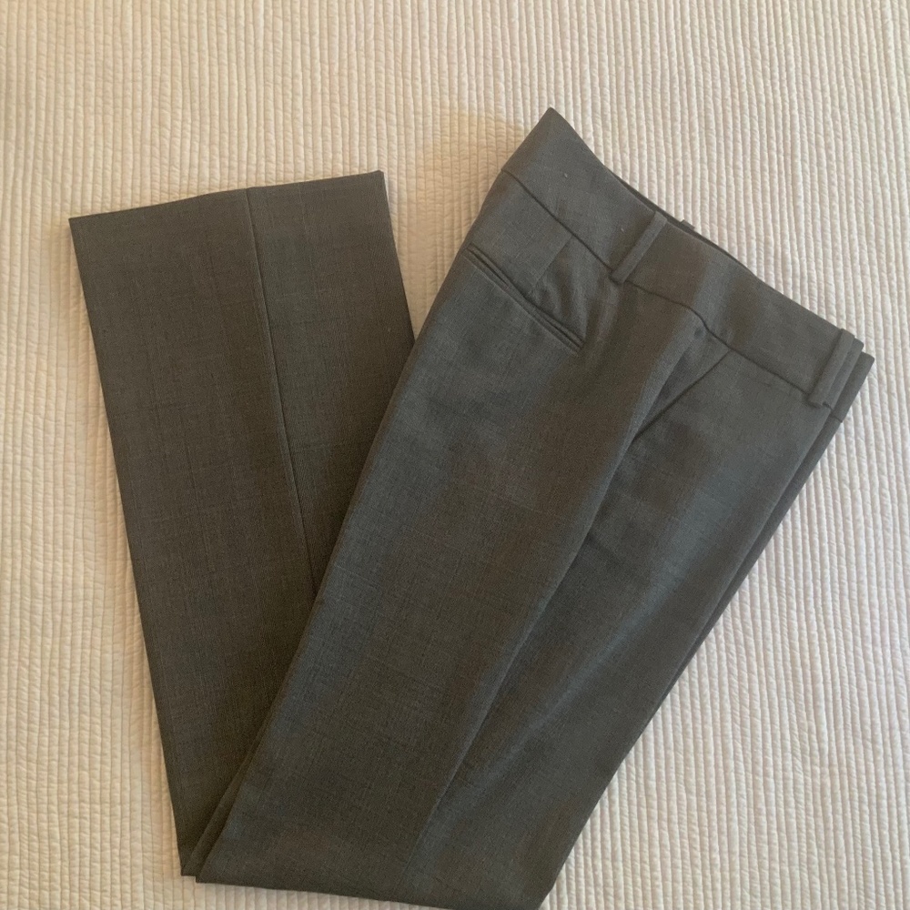 Ann Taylor Dark Grey Plaid Trouser Dress Pants